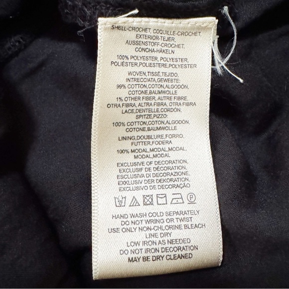 Anthropologie Abilene Maxi Crochet Fringe Tassel Black Dress Small - Picture 12 of 16